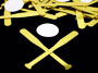 Baseball Confetti, Gold Baseball Bats and White Baseballs